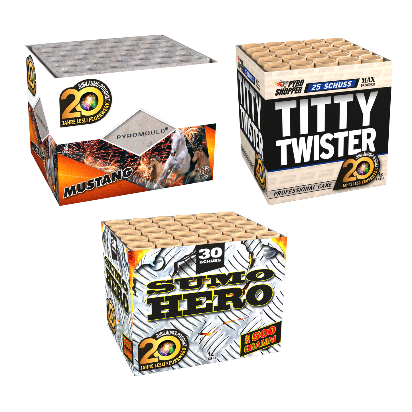 Triple Paket: Mustang, Sumo Hero & Titty Twister